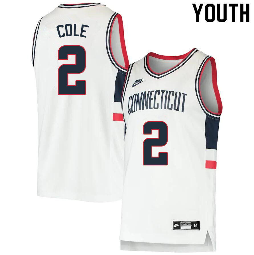 Youth #2 R.J. Cole Uconn Huskies College Basketball Jerseys Sale-Throwback
